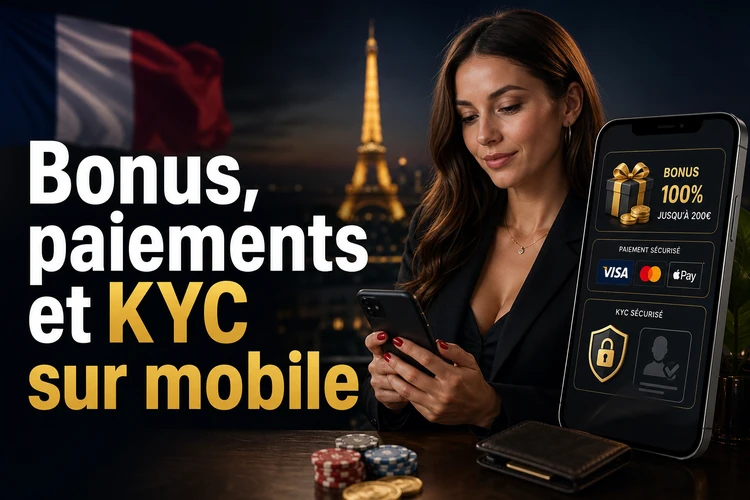 Bonus, paiements et KYC sur mobile