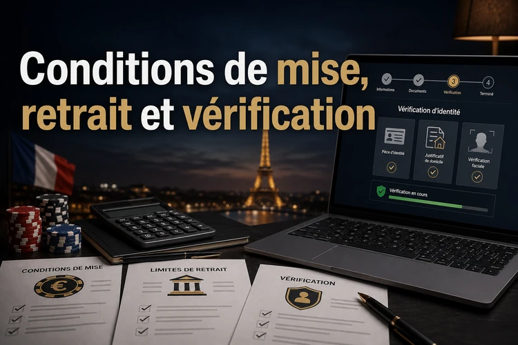 Conditions de mise, retrait et vérification